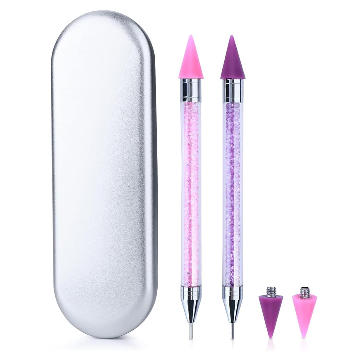 MAYCREATE 2pcs Nail Art Tools Rhinestone Pick Up Tool for Diamond Painting Nail Art Dual Head Rhinestones Pick Up Pen with 2 Extra Nibs Nail Dotting Pen Picker Pen for DIY MAYCREATE 2pcs Nail Art Tools Rhinestone Pick Up Tool for Diamond Painting Nail Art Dual Head Rhinestones Pick Up Pen with 2 Extra Nibs Nail Dotting Pen Picker Pen for DIY
